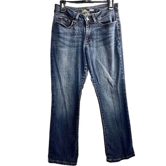 Lee Modern Womens‎ 30 X 28.5 Modern Curvy Bootcut Jeans Blue Dark Wash Denim Y2K - Picture 1 of 8